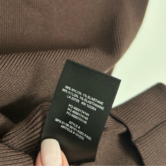 Aritzia Babaton Chocolate Brown Bodycon Mini Dress size large - Picture 9 of 10